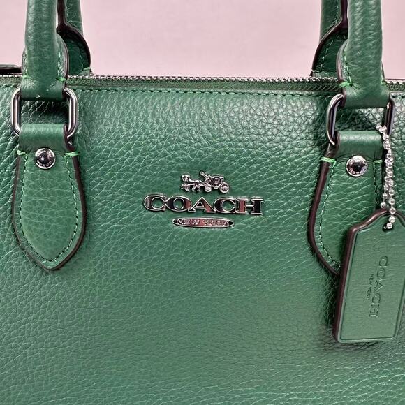 Coach Georgia Satchel Crossbody Handbag In Leather Shamrock Green CR156 NWT - Picture 10 of 11